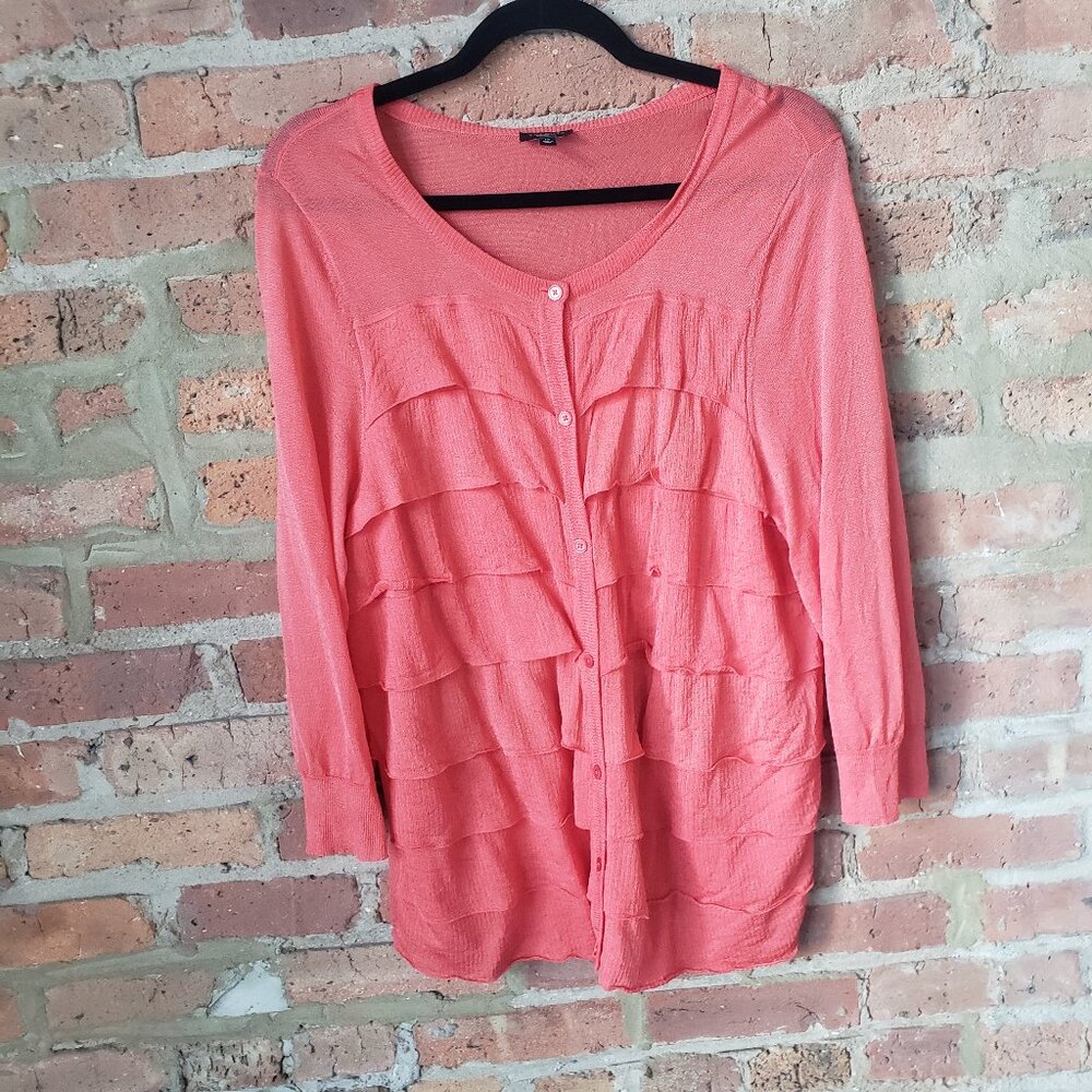 Talbots Ruffle Cardigan